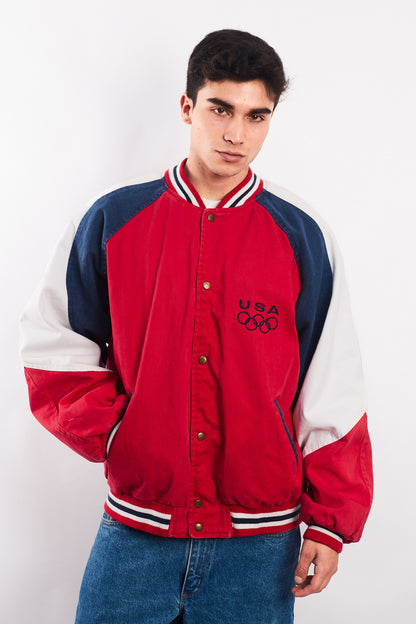 1990 Vintage USA Olympics Game Varsity Jacket (L/XL)