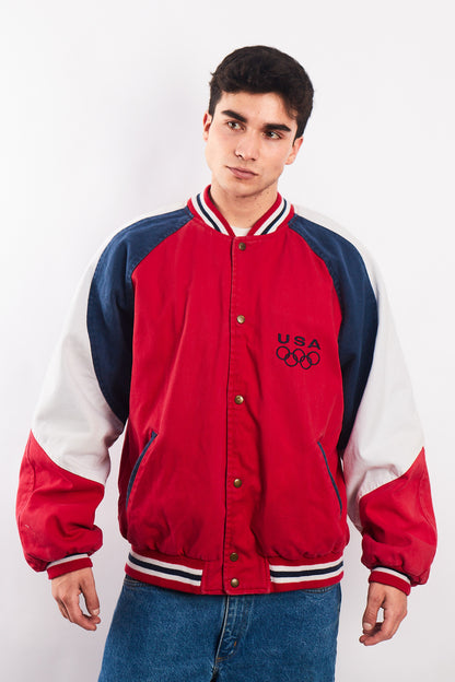 1990 Vintage USA Olympics Game Varsity Jacket (L/XL)