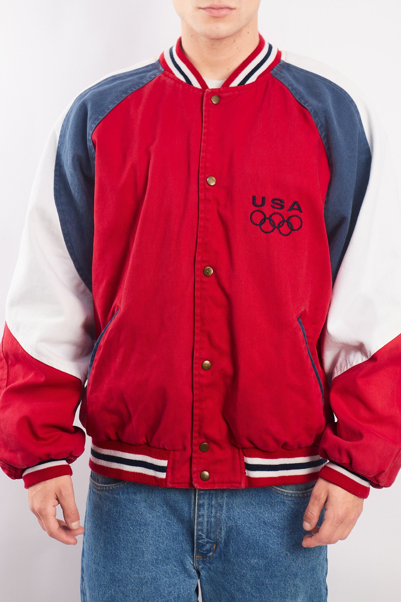 1990 Vintage USA Olympics Game Varsity Jacket (L/XL)
