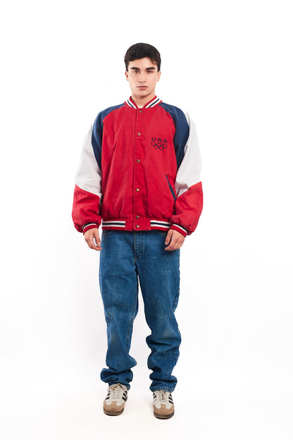 1990 Vintage USA Olympics Game Varsity Jacket (L/XL)