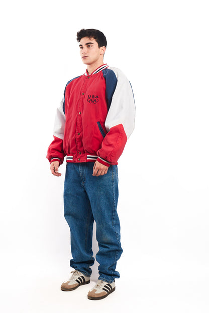 1990 Vintage USA Olympics Game Varsity Jacket (L/XL)