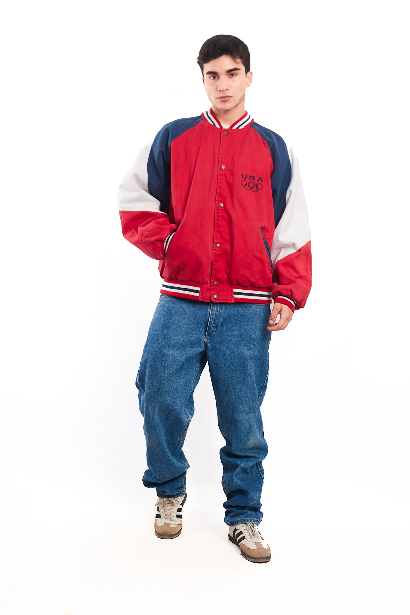 1990 Vintage USA Olympics Game Varsity Jacket (L/XL)