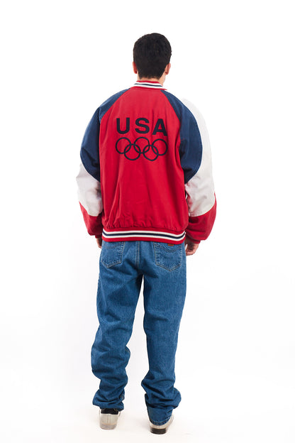 1990 Vintage USA Olympics Game Varsity Jacket (L/XL)