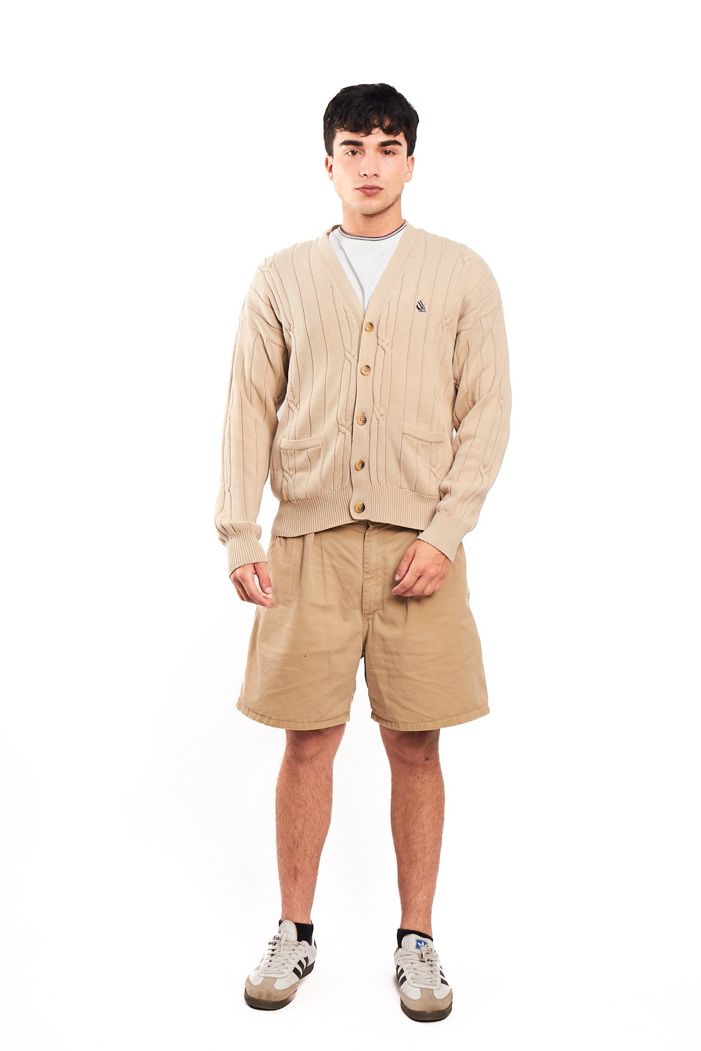 1990 Vintage Nautica Beige Knitted Cardigan (M/L)