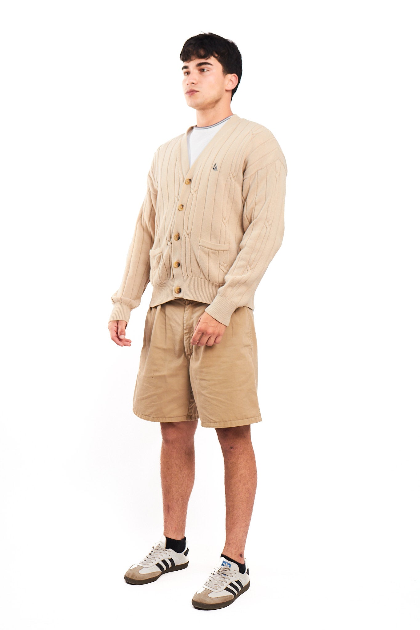 1990 Vintage Nautica Beige Knitted Cardigan (M/L)