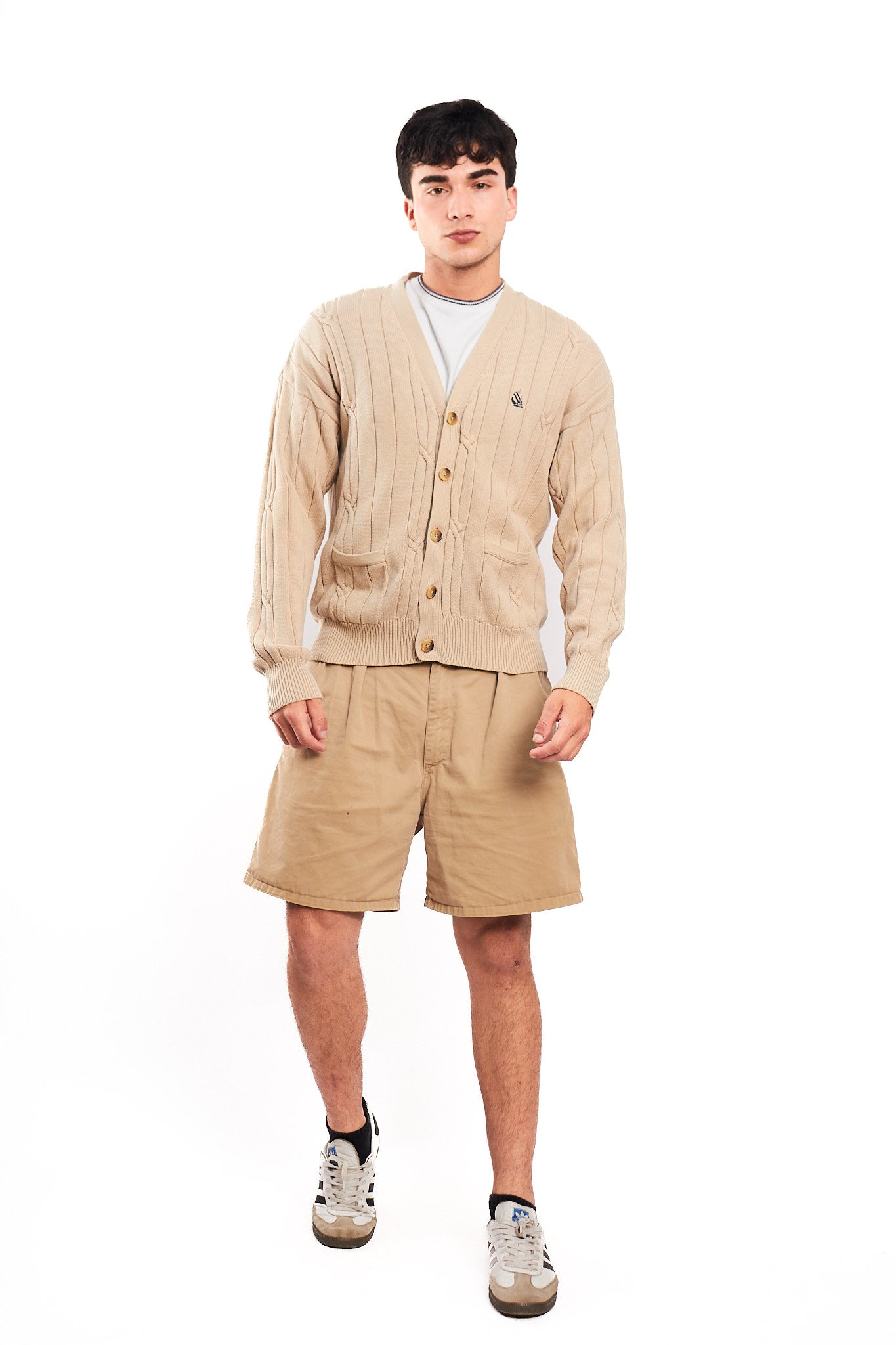 1990 Vintage Nautica Beige Knitted Cardigan (M/L)