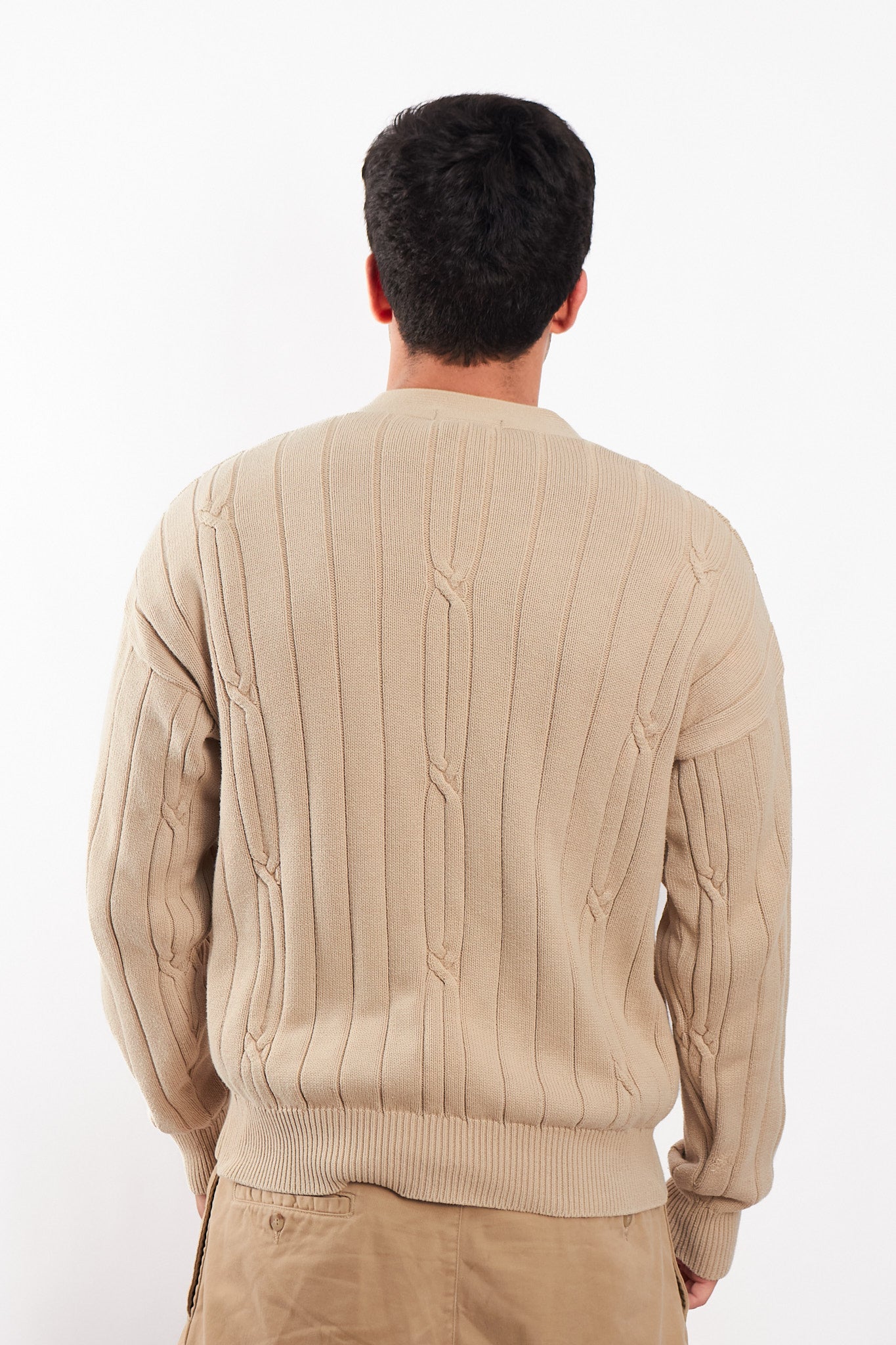 1990 Vintage Nautica Beige Knitted Cardigan (M/L)