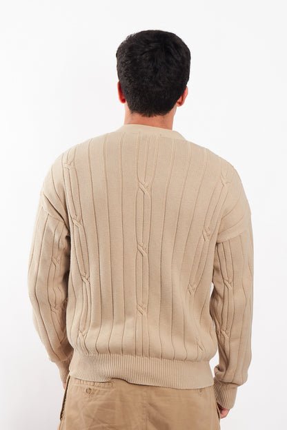 1990 Vintage Nautica Beige Knitted Cardigan (M/L)