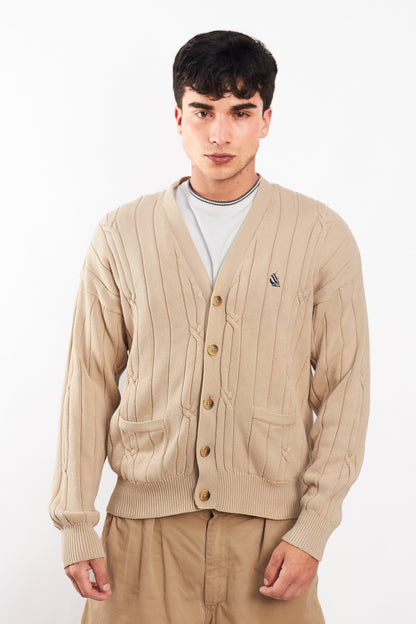 1990 Vintage Nautica Beige Knitted Cardigan (M/L)