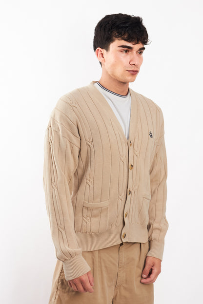 1990 Vintage Nautica Beige Knitted Cardigan (M/L)