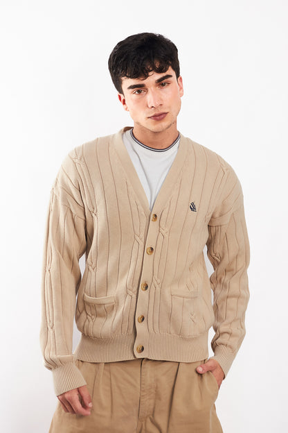 1990 Vintage Nautica Beige Knitted Cardigan (M/L)