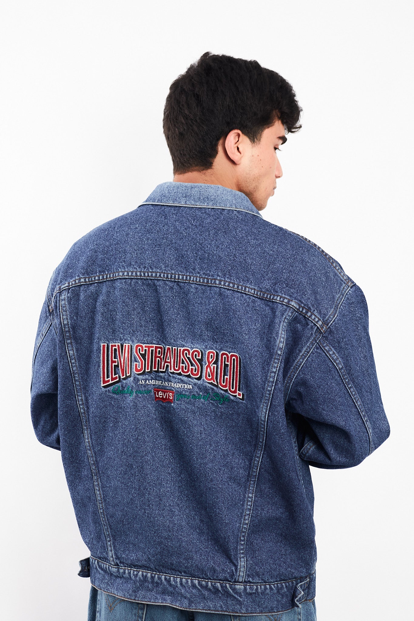 2000 Vintage Levi's Strauss Big Logo Trucker Jacket (M)