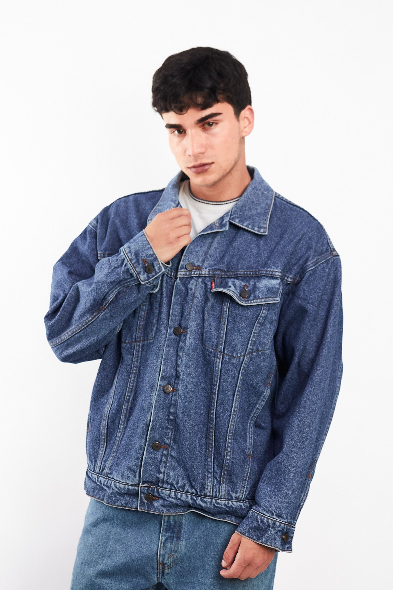 2000 Vintage Levi's Strauss Big Logo Trucker Jacket (M)