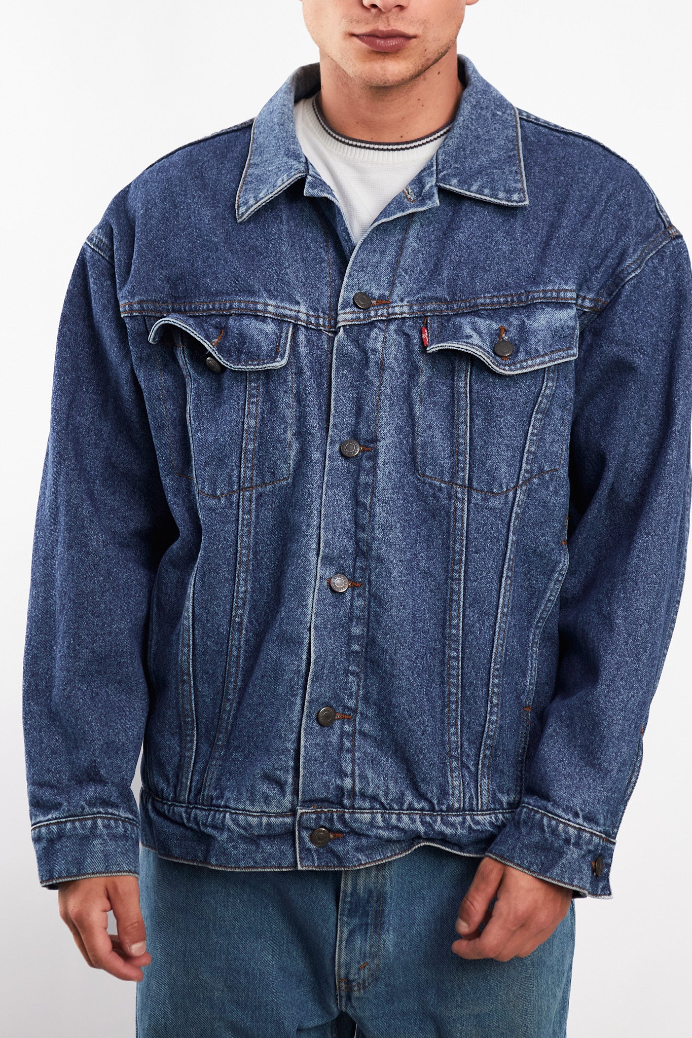 2000 Vintage Levi's Strauss Big Logo Trucker Jacket (M)