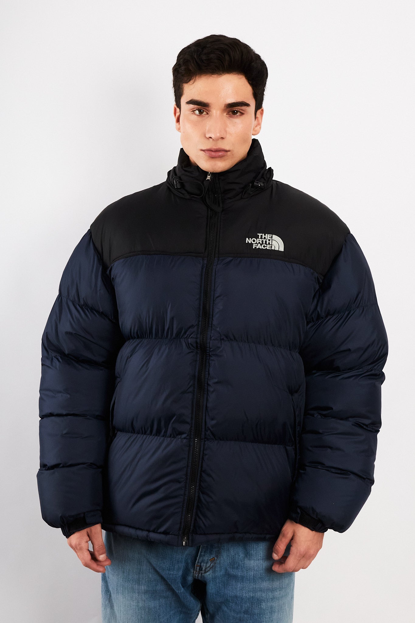 Vintage The North Face Retro Nustpe Navy Puffer Jacket (L/XL)