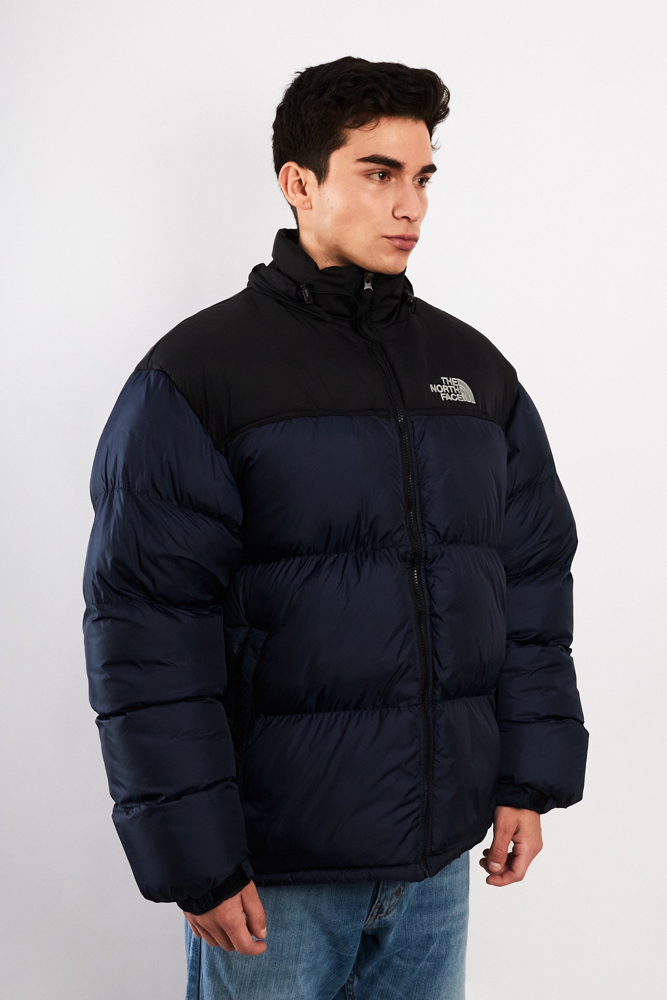 Vintage The North Face Retro Nustpe Navy Puffer Jacket (L/XL)
