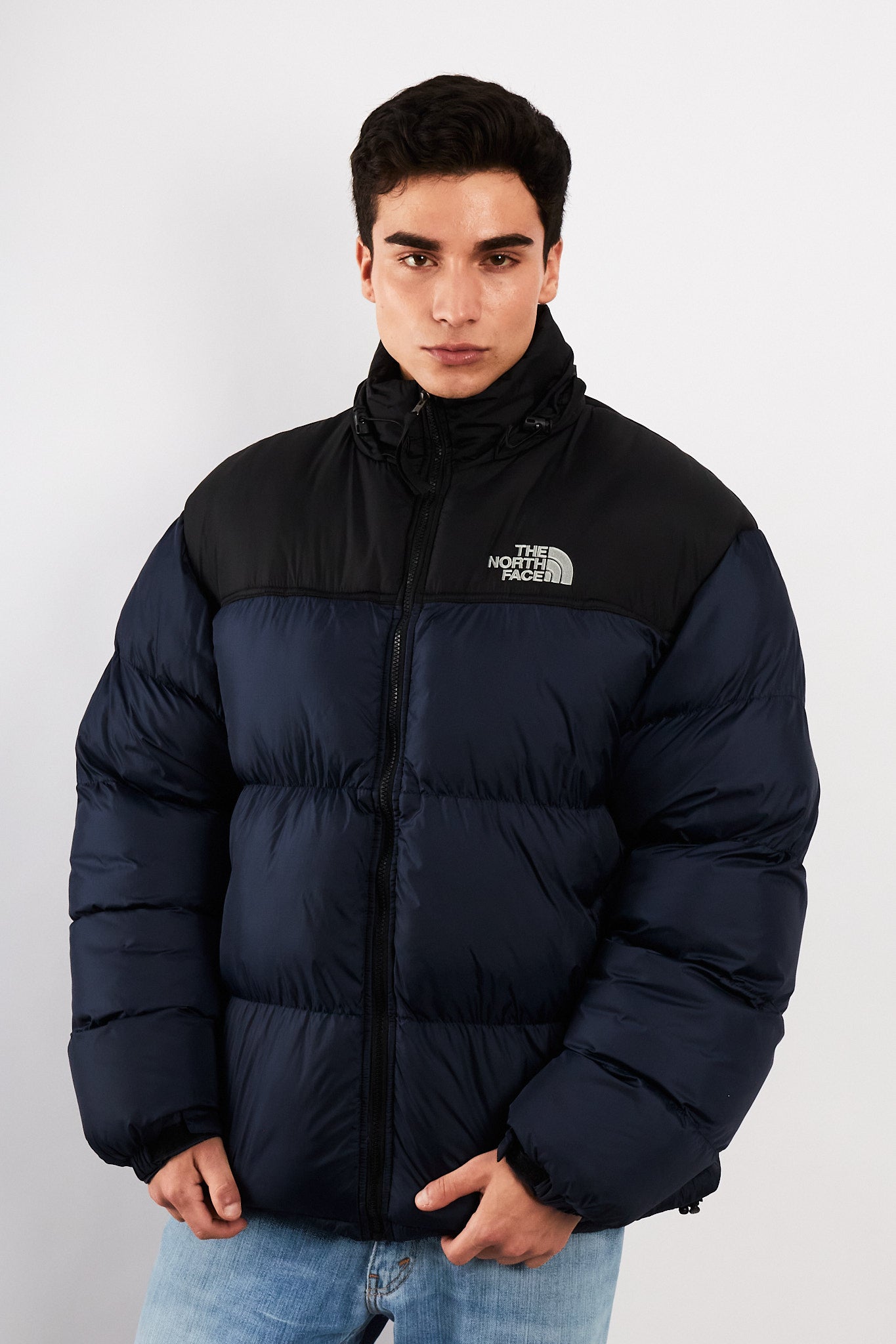 Vintage The North Face Retro Nustpe Navy Puffer Jacket (L/XL)
