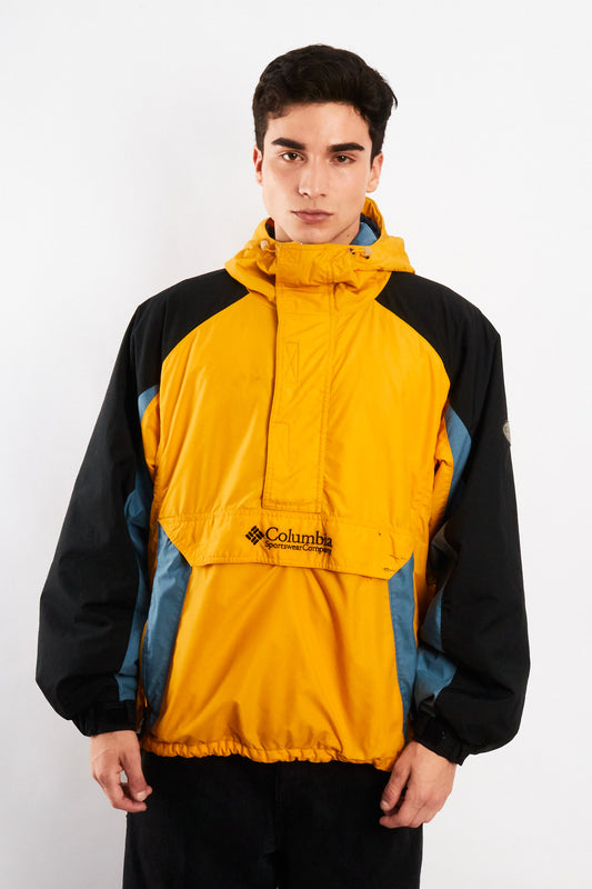 1990 Vintage Columbia Mustard Colorblock Anorak (M/L)