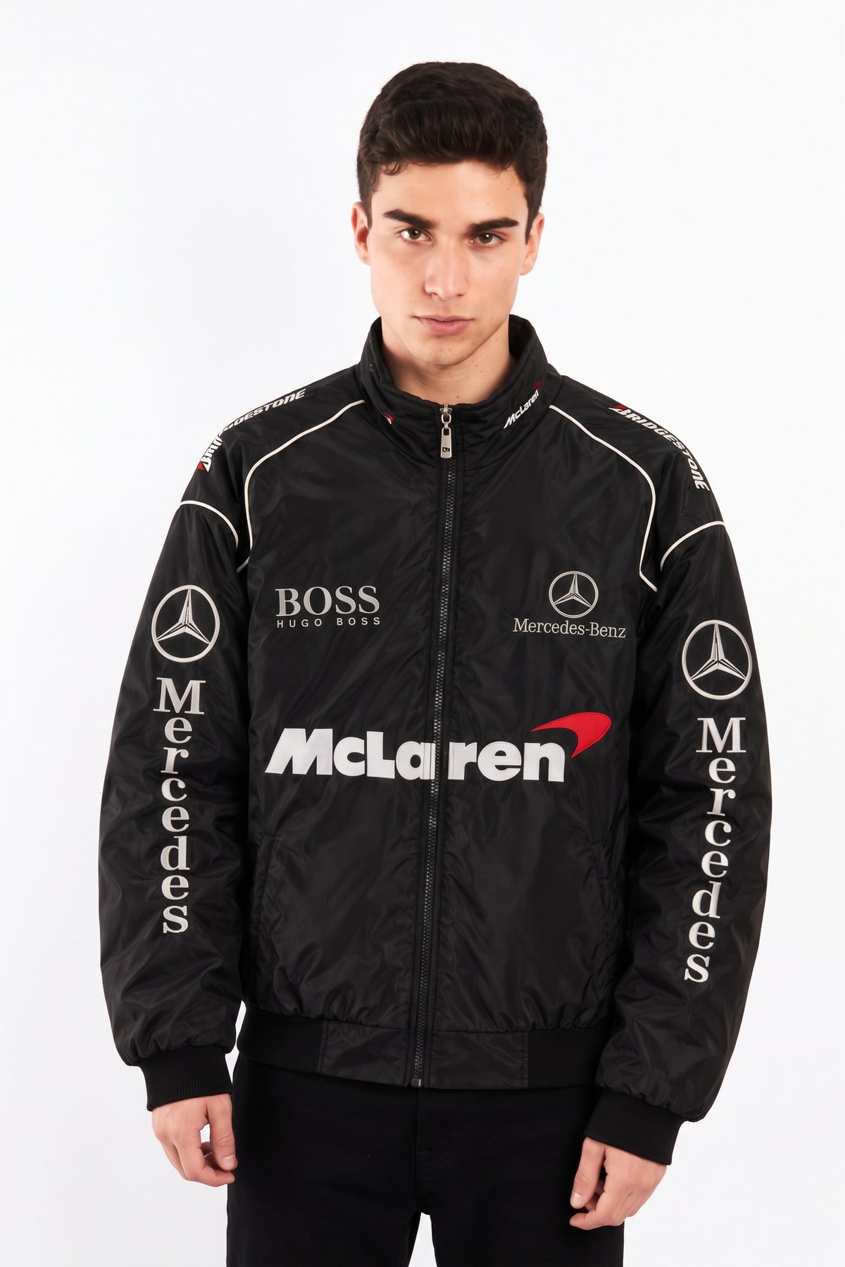F1 Mclaren Mercedes Blackout Racing Jacket
