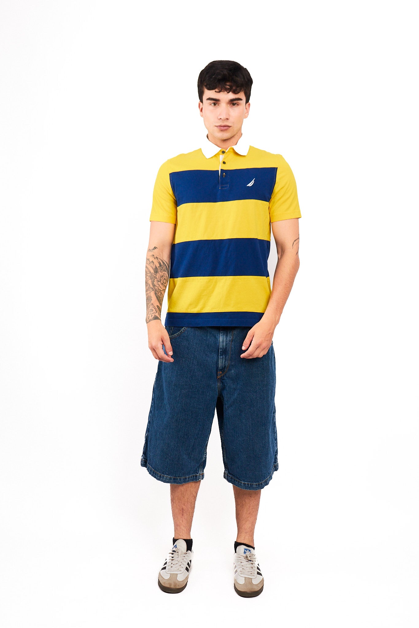 2000 Nautica Striped Rugby Polo Shirt (S/M)