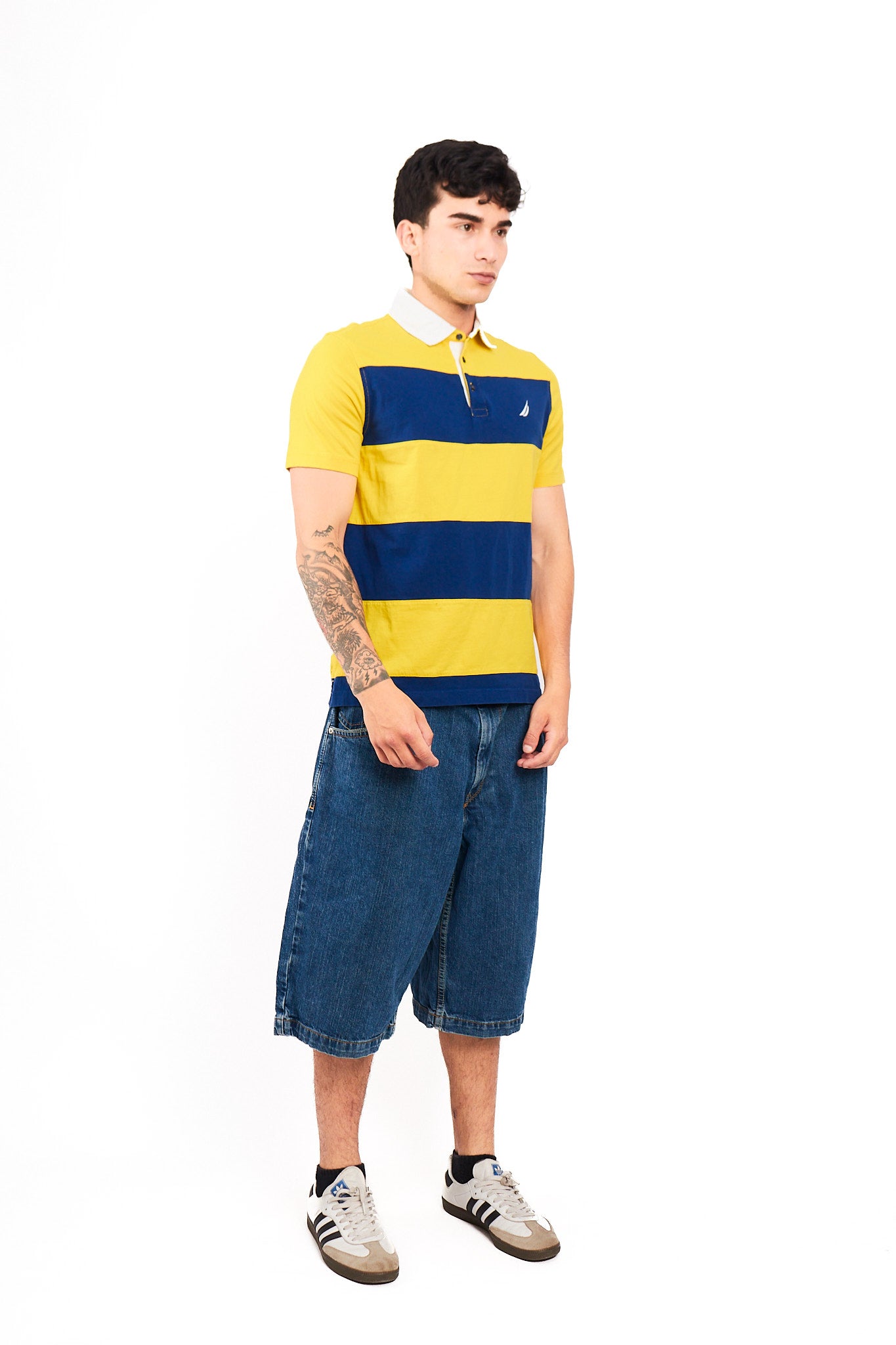 2000 Nautica Striped Rugby Polo Shirt (S/M)