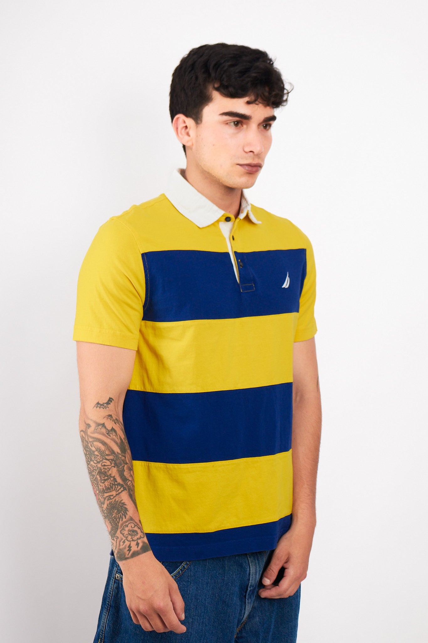 2000 Nautica Striped Rugby Polo Shirt (S/M)