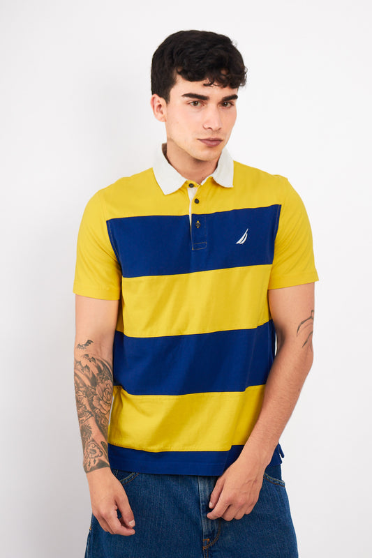 2000 Nautica Striped Rugby Polo Shirt (S/M)