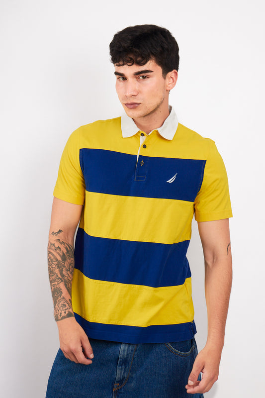 2000 Nautica Striped Rugby Polo Shirt (S/M)