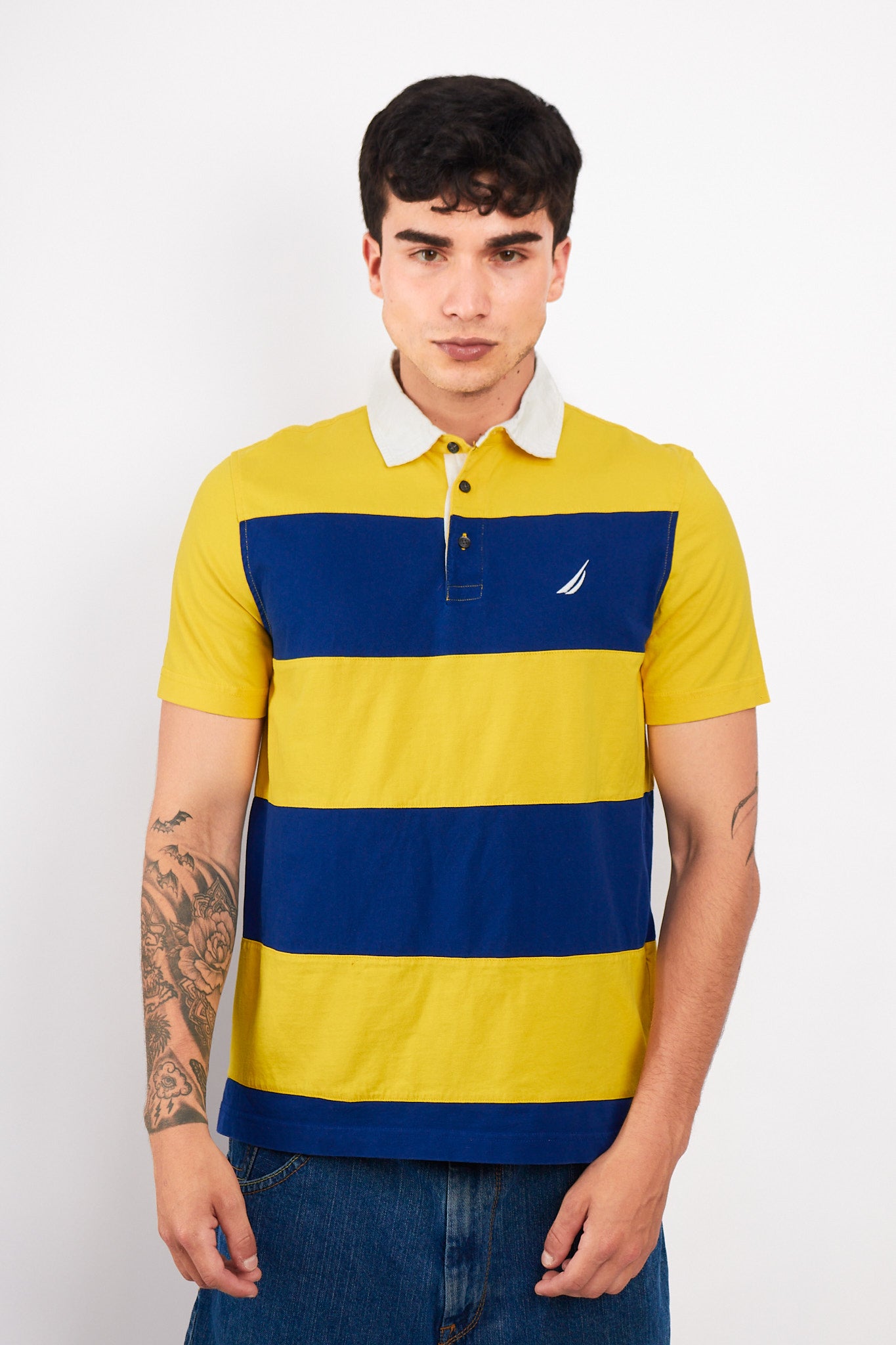 2000 Nautica Striped Rugby Polo Shirt (S/M)
