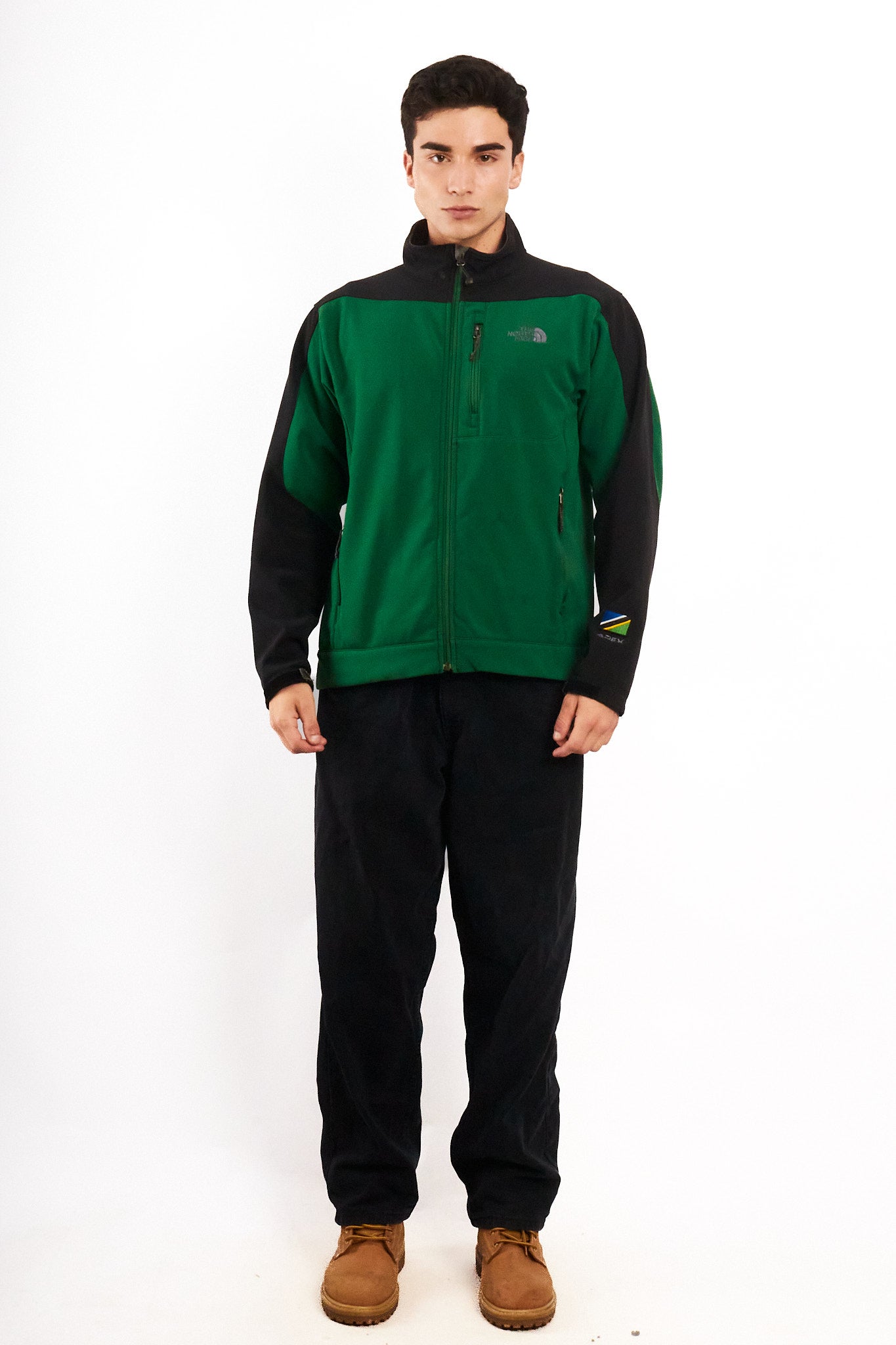 2000 Vintage The North Face Green n' Black Impermeable Softshell (M)