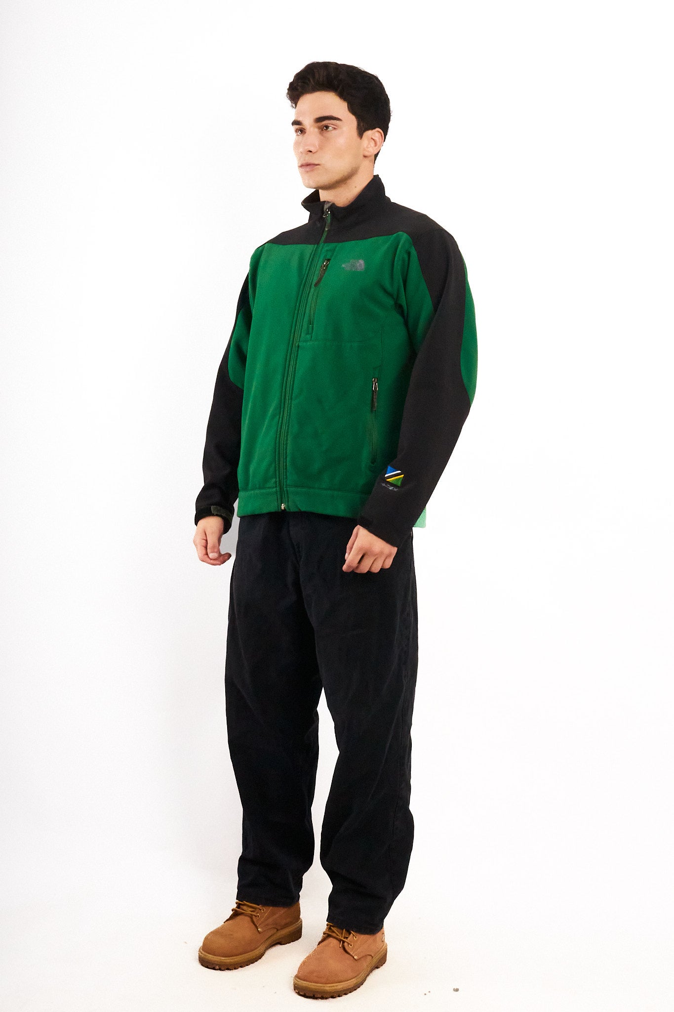 2000 Vintage The North Face Green n' Black Impermeable Softshell (M)