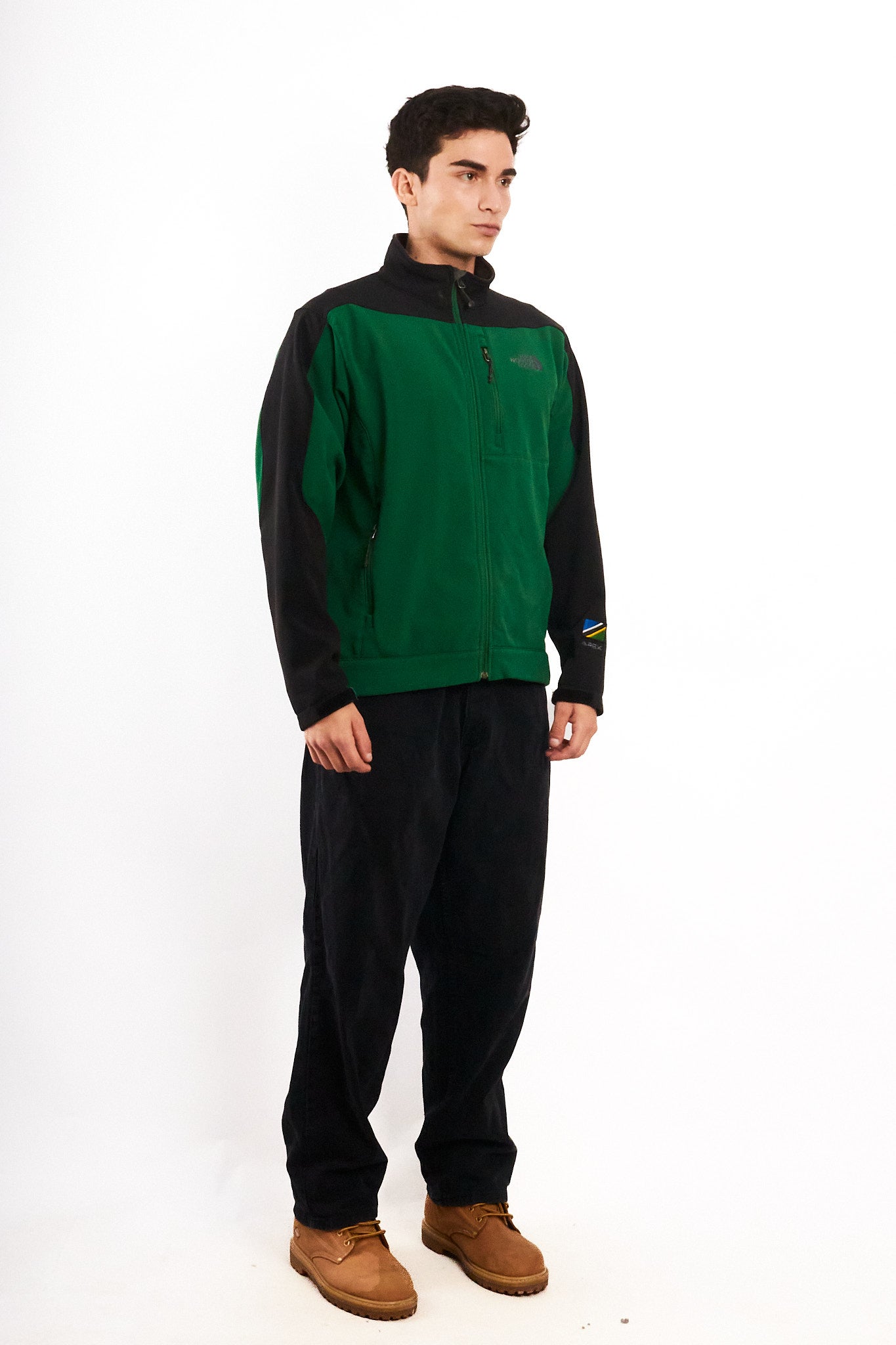 2000 Vintage The North Face Green n' Black Impermeable Softshell (M)