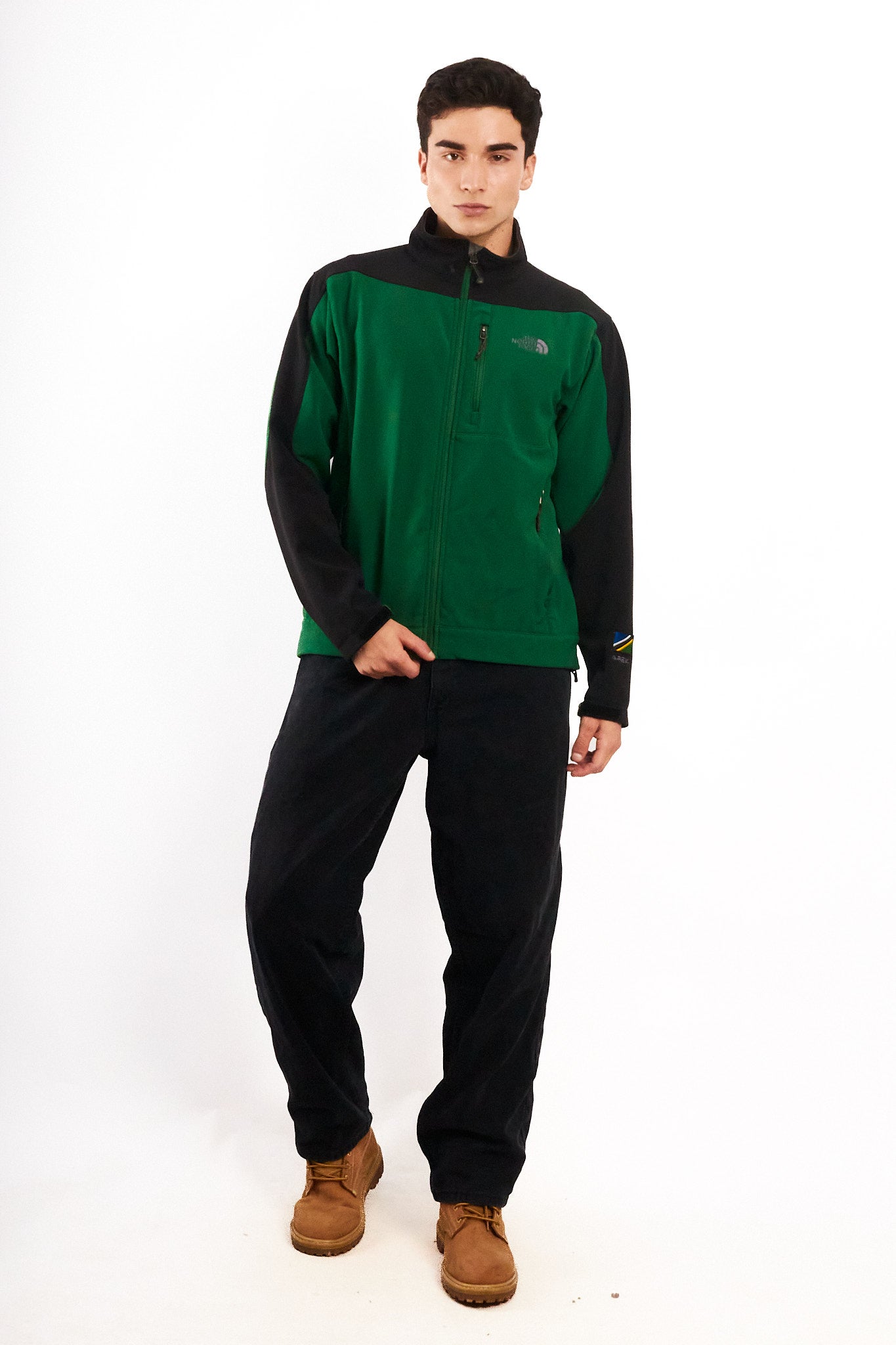 2000 Vintage The North Face Green n' Black Impermeable Softshell (M)