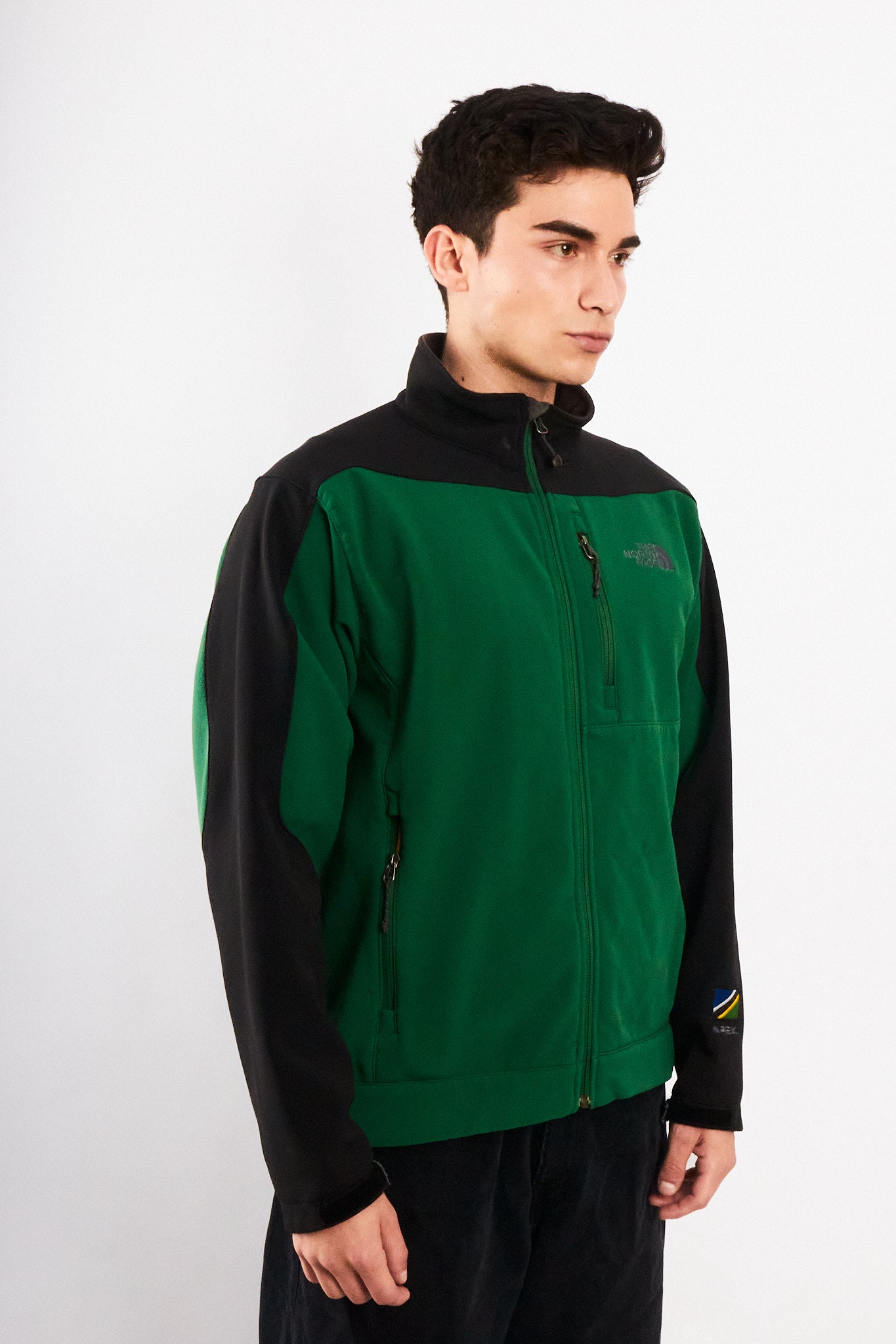 2000 Vintage The North Face Green n' Black Impermeable Softshell (M)