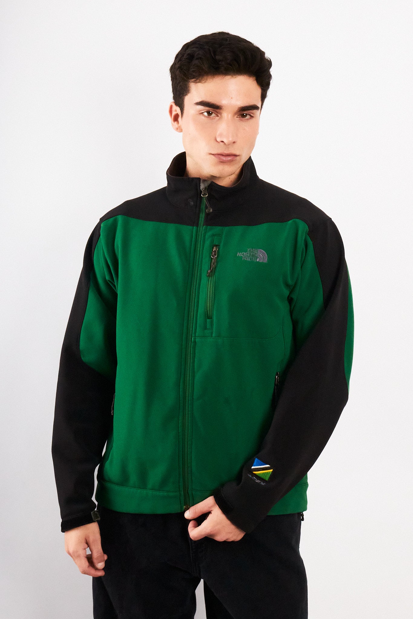 2000 Vintage The North Face Green n' Black Impermeable Softshell (M)