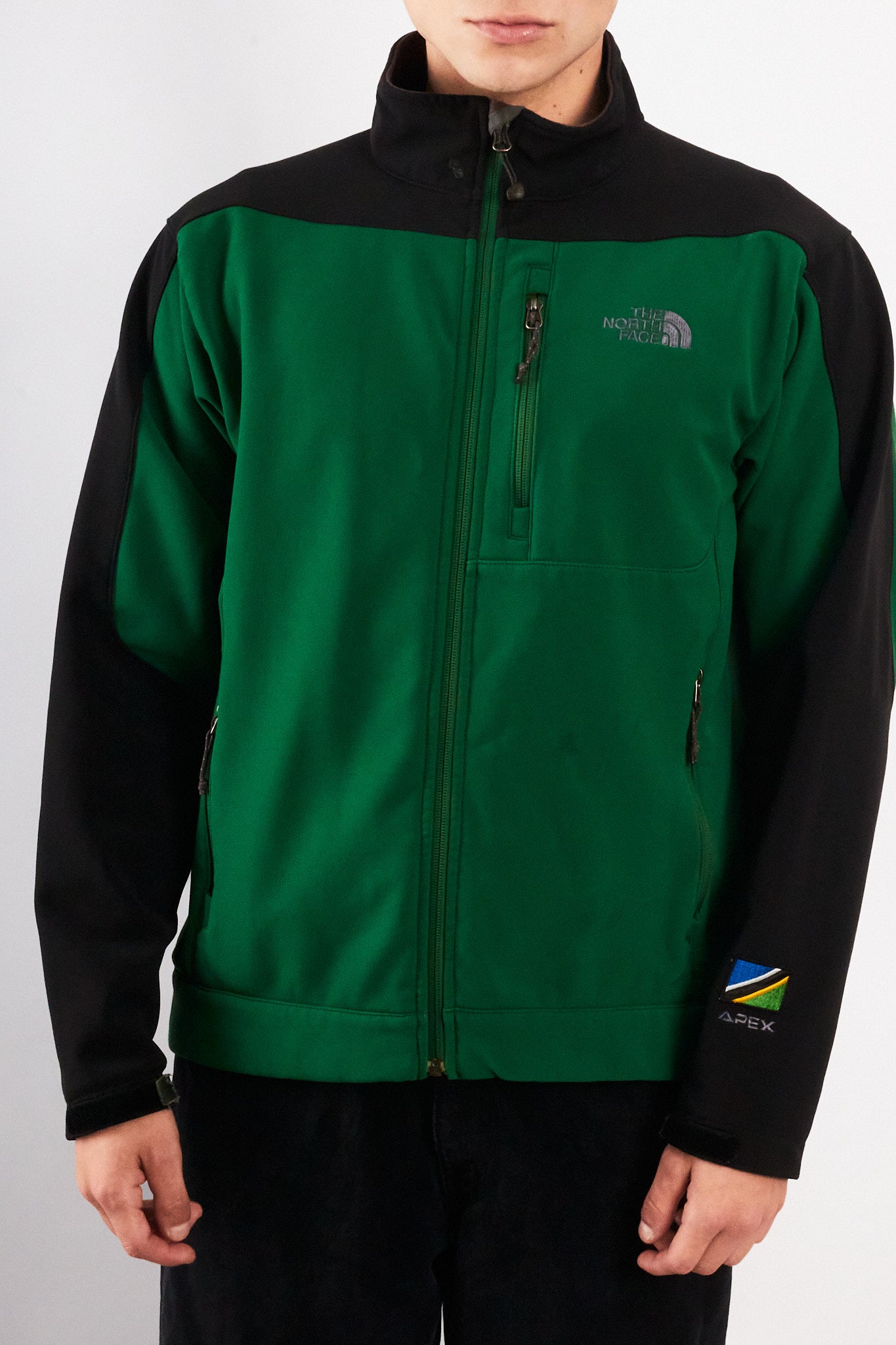 2000 Vintage The North Face Green n' Black Impermeable Softshell (M)