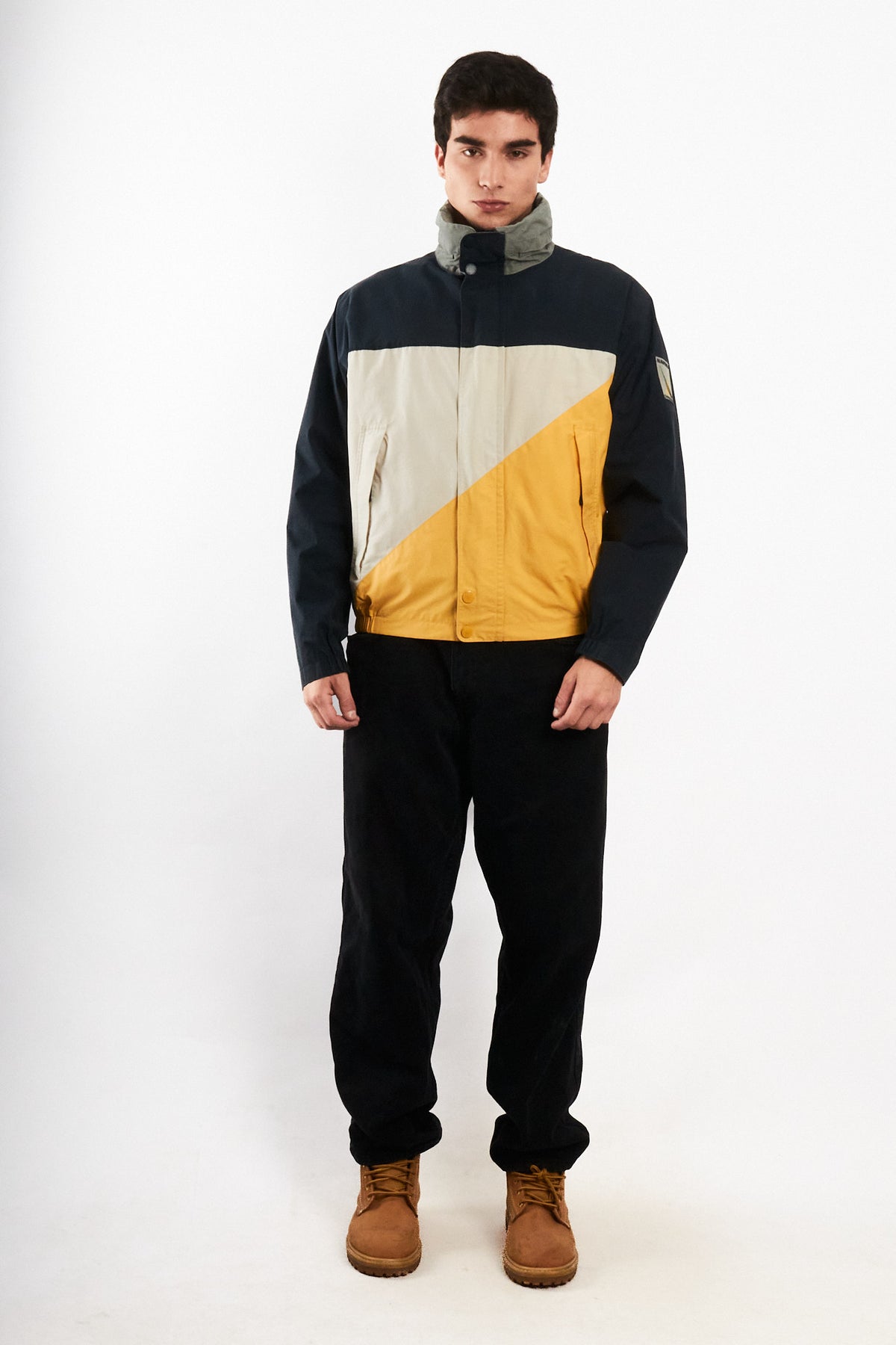 2000 Vintage Nautica Challenge Reflective Patched Colorblock Jacket (M)