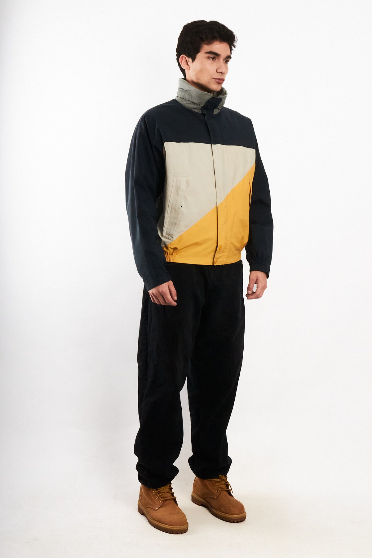 2000 Vintage Nautica Challenge Reflective Patched Colorblock Jacket (M)