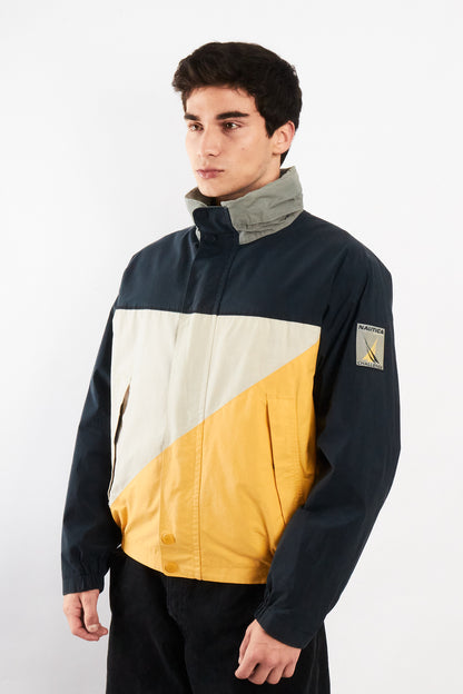 2000 Vintage Nautica Challenge Reflective Patched Colorblock Jacket (M)