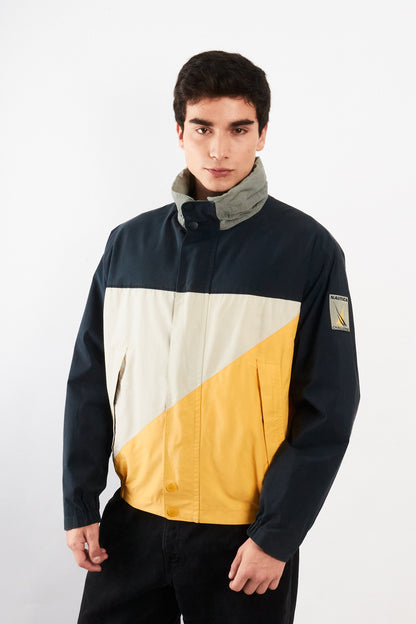2000 Vintage Nautica Challenge Reflective Patched Colorblock Jacket (M)