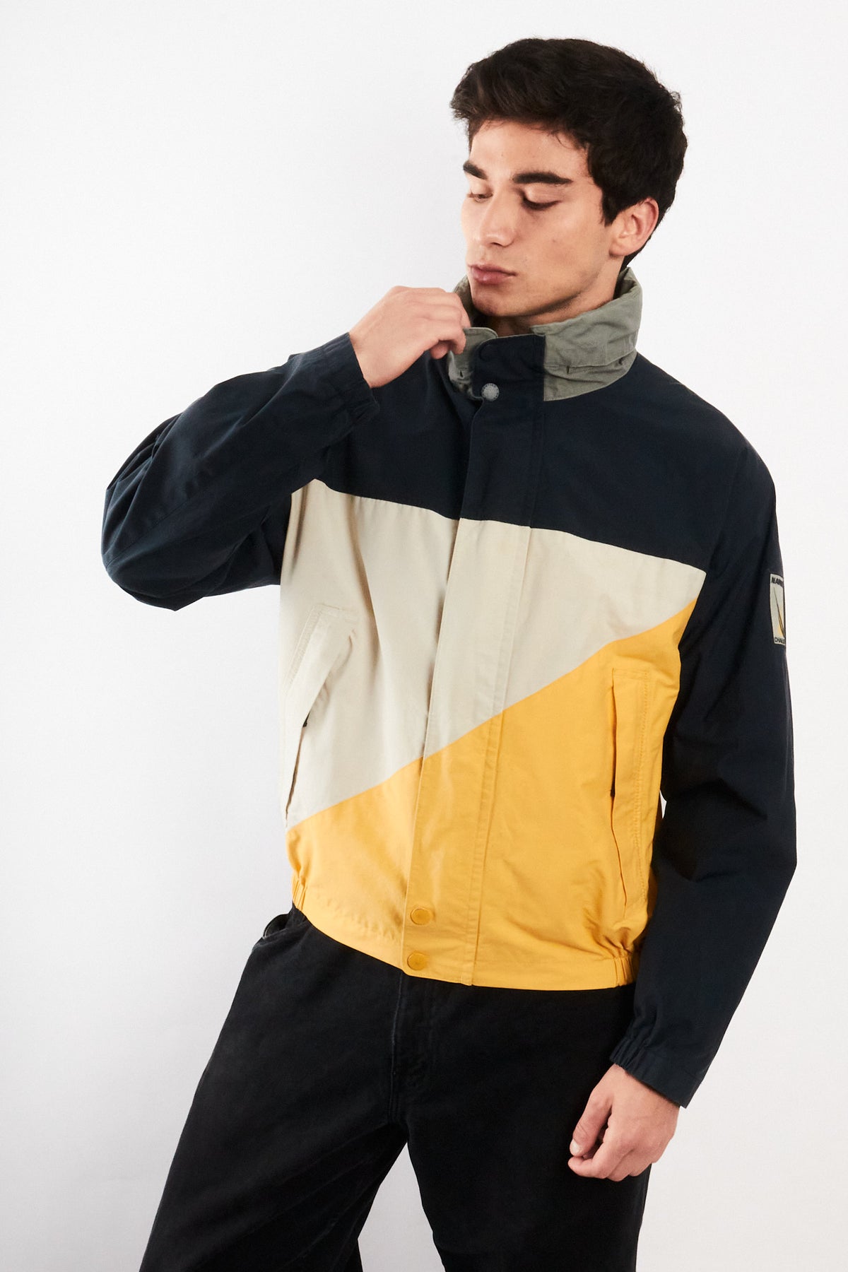 2000 Vintage Nautica Challenge Reflective Patched Colorblock Jacket (M)