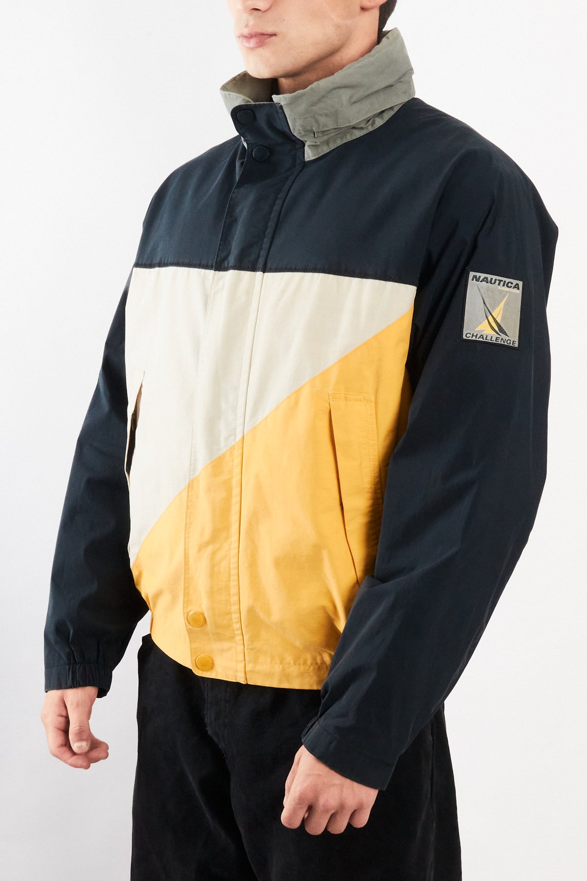 2000 Vintage Nautica Challenge Reflective Patched Colorblock Jacket (M)