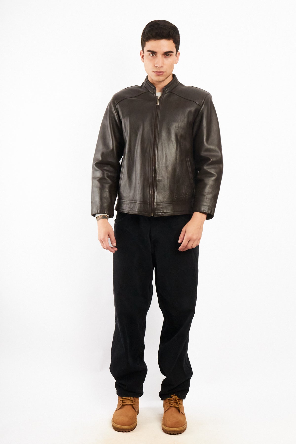 2000 Vintage Chocolate Bomber Jacket (S/M)
