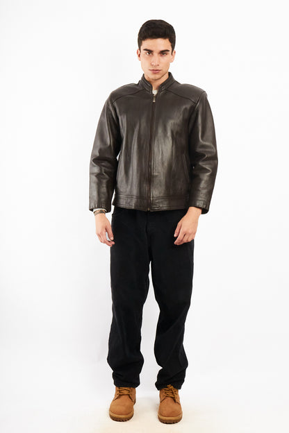 2000 Vintage Chocolate Bomber Jacket (S/M)