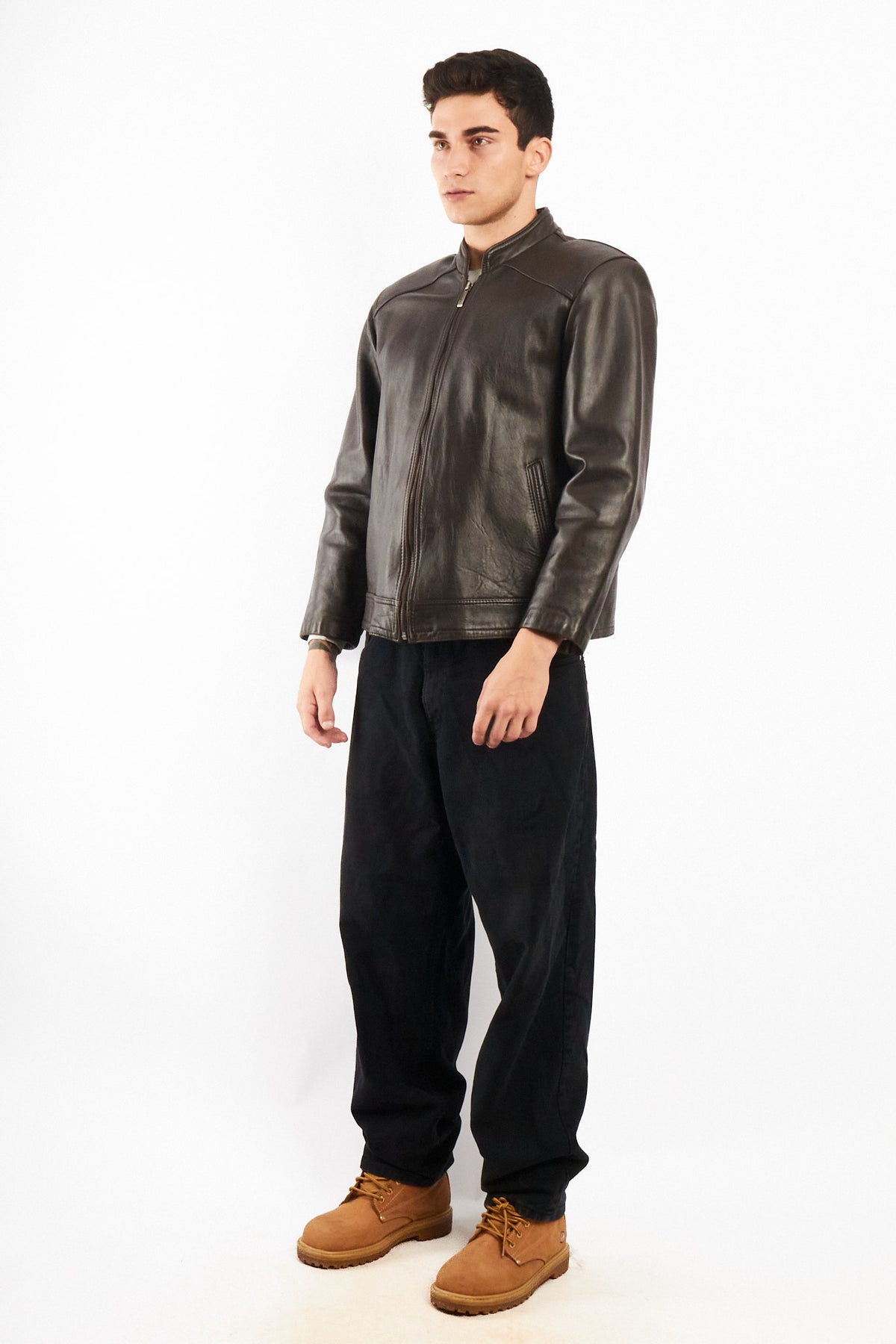 2000 Vintage Chocolate Bomber Jacket (S/M)