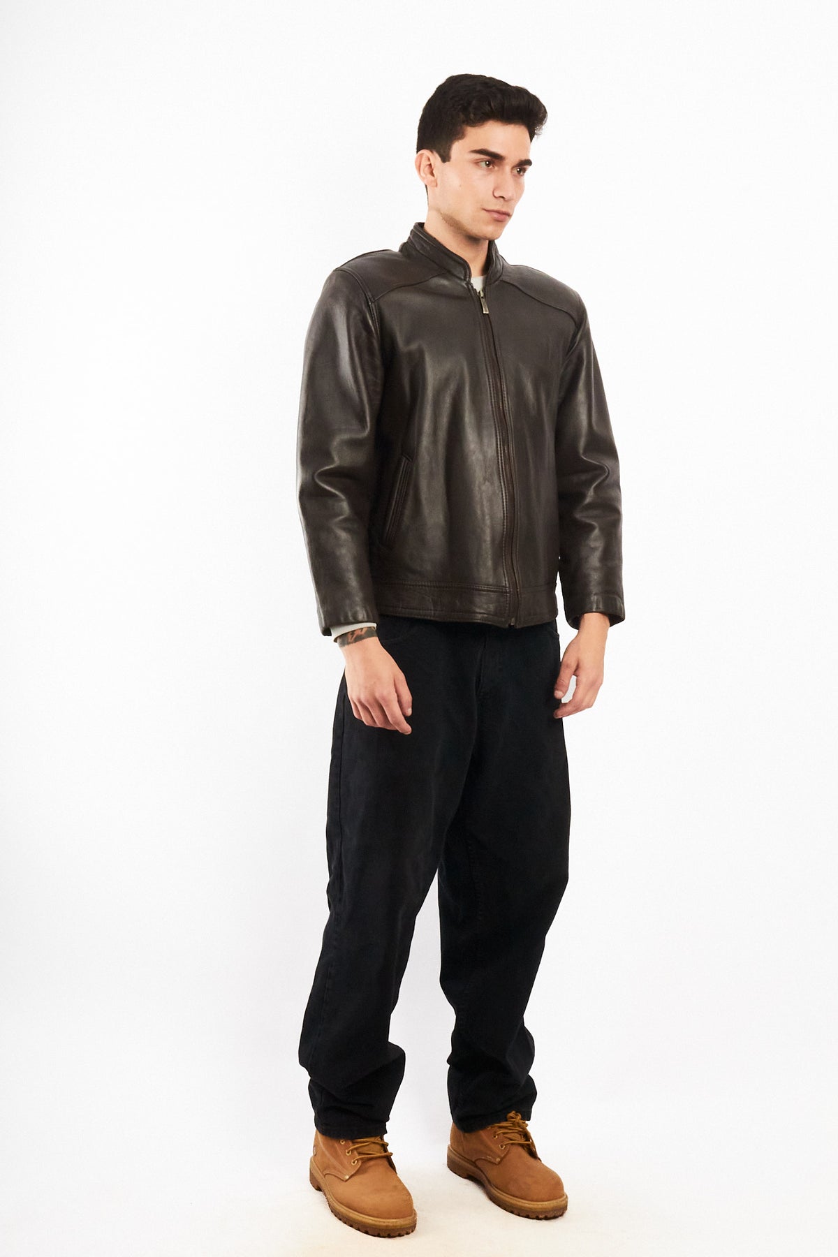 2000 Vintage Chocolate Bomber Jacket (S/M)