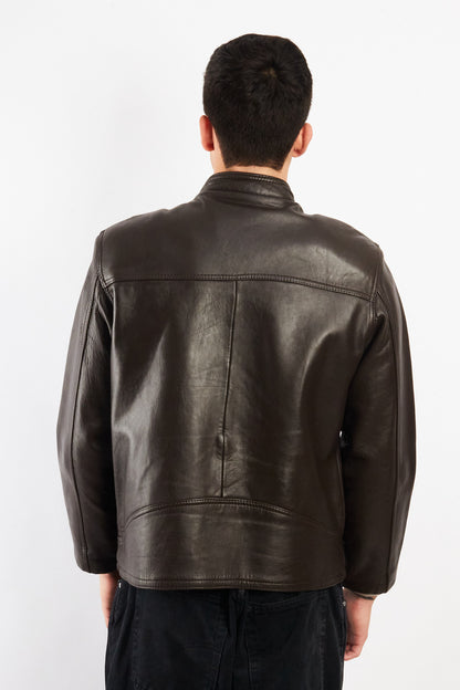 2000 Vintage Chocolate Bomber Jacket (S/M)
