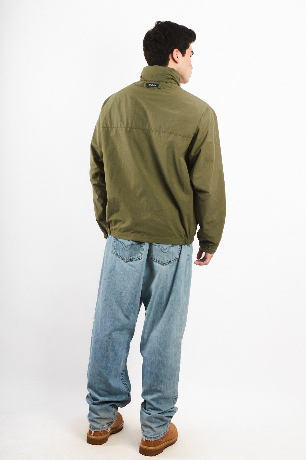 2000 Vintage Nautica Army Green Spellout Jacket (M)