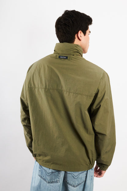 2000 Vintage Nautica Army Green Spellout Jacket (M)