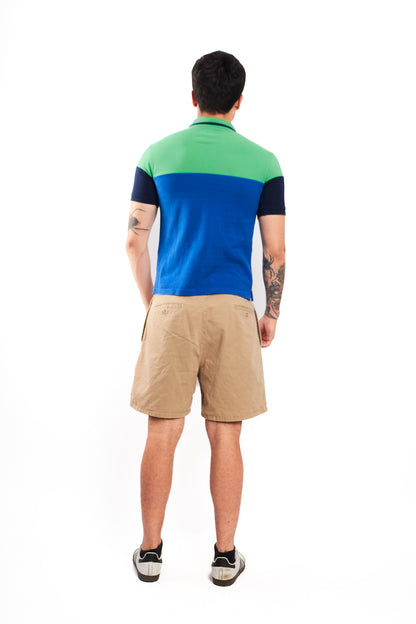 2000 Nautica Colorblock Big Logo Polo Shirt (S)